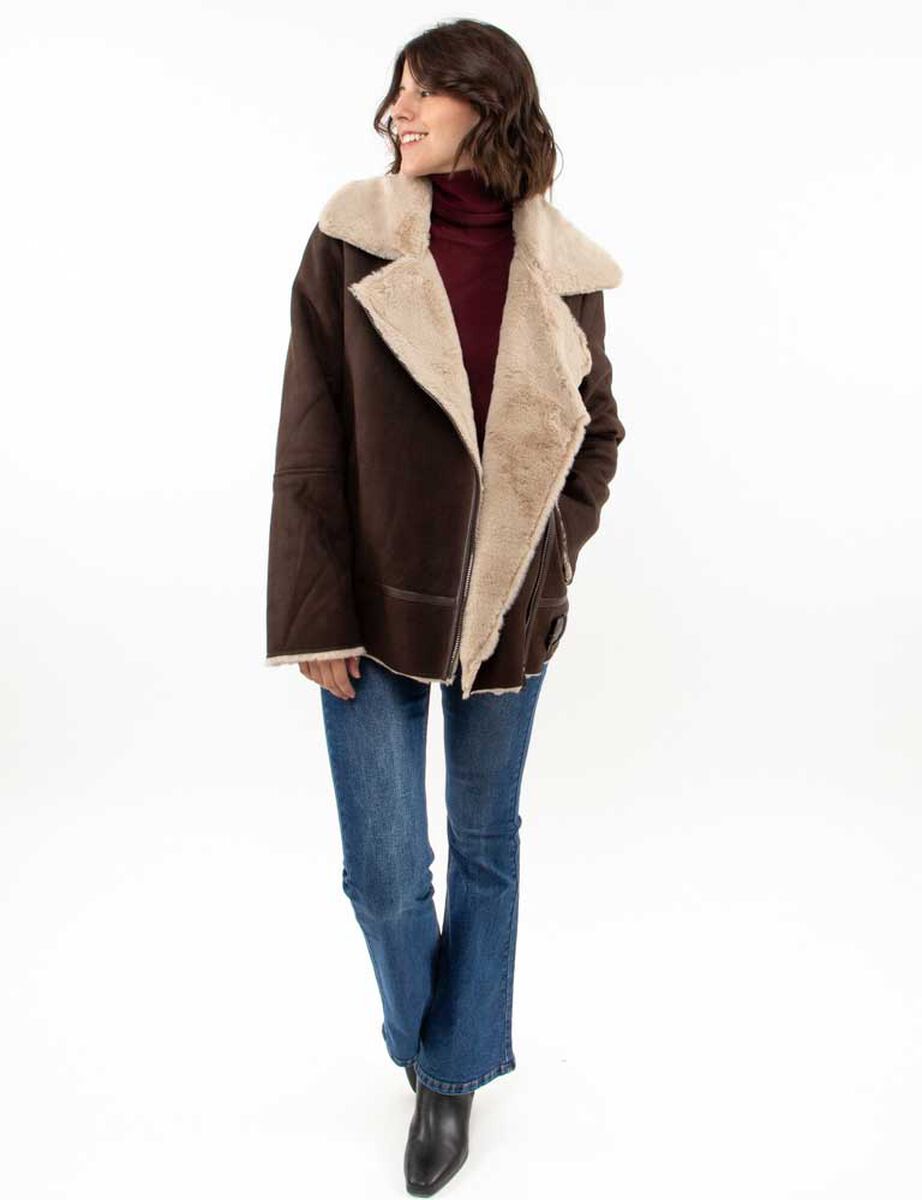 Chaqueta Aviadora Terciopelo Plush Mujer Zibel