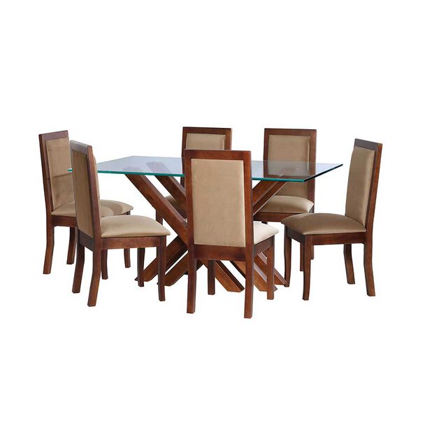 Juego de Comedor Latam Home Merida 6 Sillas Beige