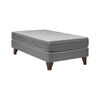 Combo Cama Europea Celta 1,5 Plazas New Atlantis + Set Maderas Nogal Casanova + Set Textiles + Almohada