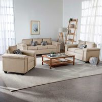 Juegos de Living Mons Sicilia Sofá 3 Cuerpos + Sofá 2 Cuerpos + Sillón 1 Cuerpo Beige