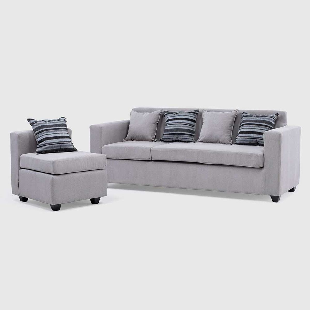 Seccional Intercambiable Muebles MPR Jazmin 4 Cuerpos Gris Claro