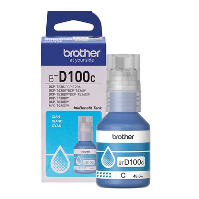 Tinta Brother BTD100C Cian