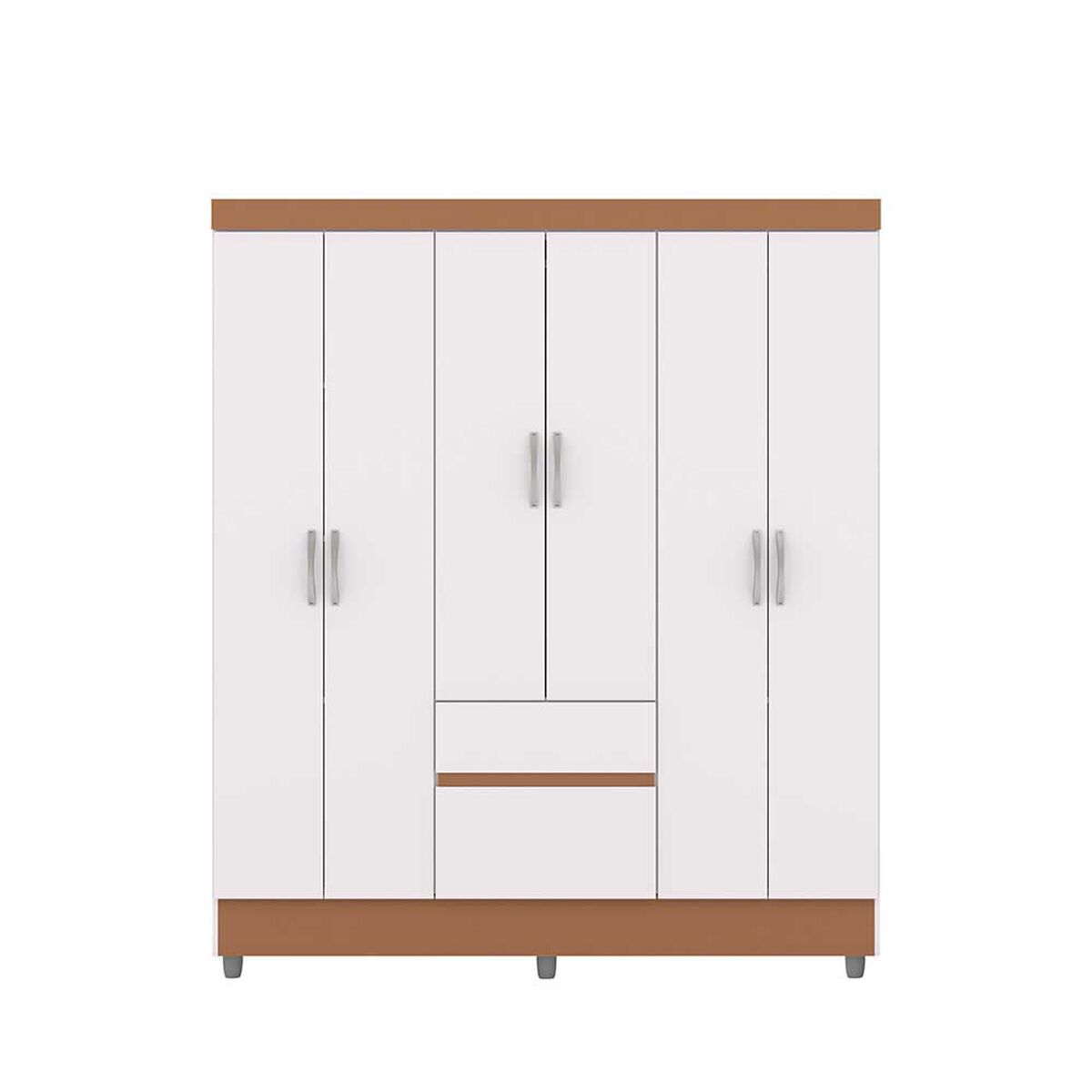 Cl&oacute;set Vekkahome Americano 6 Puertas 2 Cajones Blanco