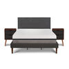 Cama Europea CIC Curve King Balance + Respaldo Eufrates + 2 Veladores Niger