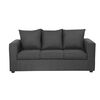 Juego de Living Innovamuebles Marco Sofá 3 Cuerpos + 2 Pouf Gris Oscuro