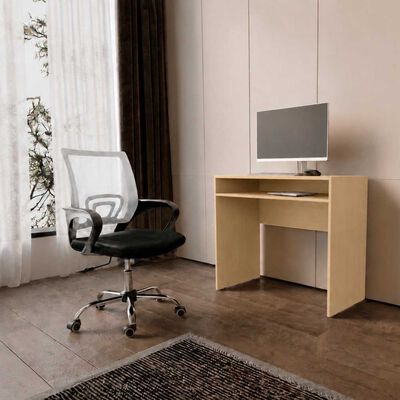Combo Oficina Escritorio Cartagena + Silla New York Negra y Blanca Arthome