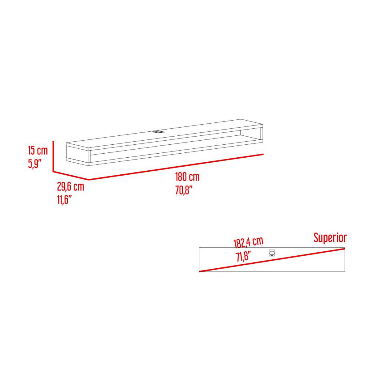 Panel TV TuHome Luft Hasta 75" Wengue