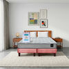 Combo Cama Europea Latam Home 2 Plazas Cannon BD Tela Palo Rosa + Textil + Resp + 2 Veladores Orion