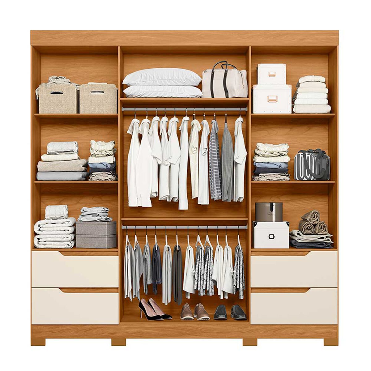 Clóset Vekkahome Vivacce 4 Puertas 4 Cajones Beige