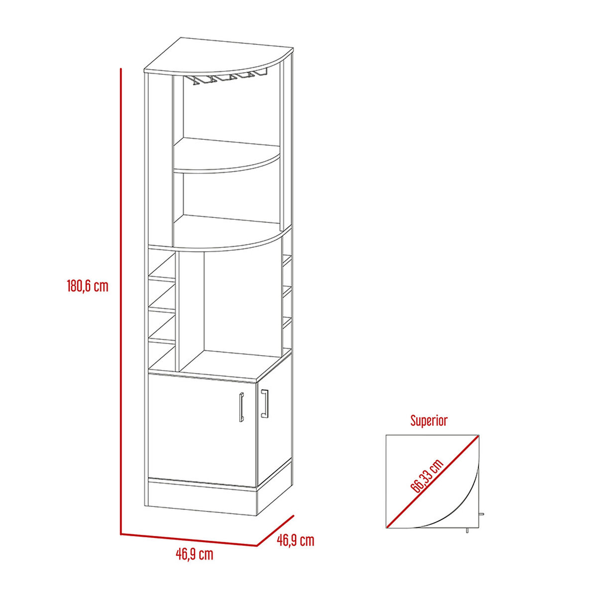 Combo Separador de Ambientes + Bar TuHome Beijing