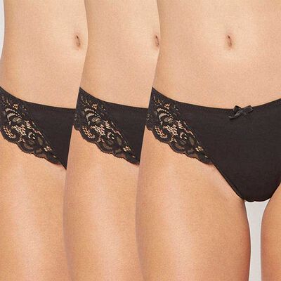 Imagen 1 del producto Pack 3 Calzones Colaless Mujer Intime Black