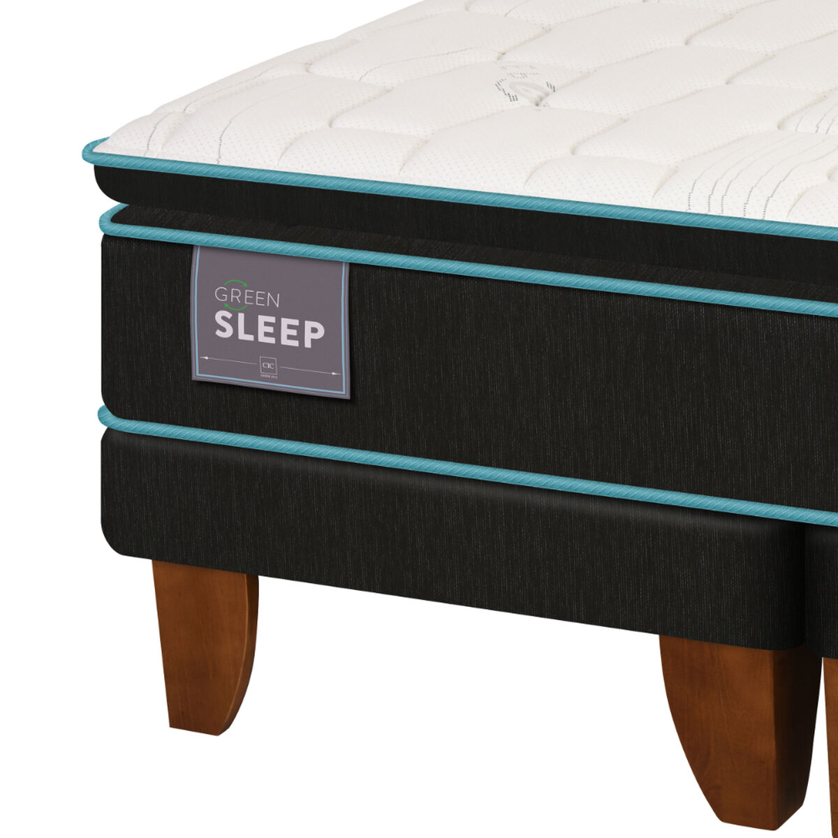 Cama Europea CIC Green Infinity 2 Plazas + 1 Respaldo Villarrica Gris