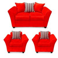 Juego de Living Elegant Detail Minesota Sofá 2 Cuerpos + Dos Sillones 1 Cuerpo Rojo
