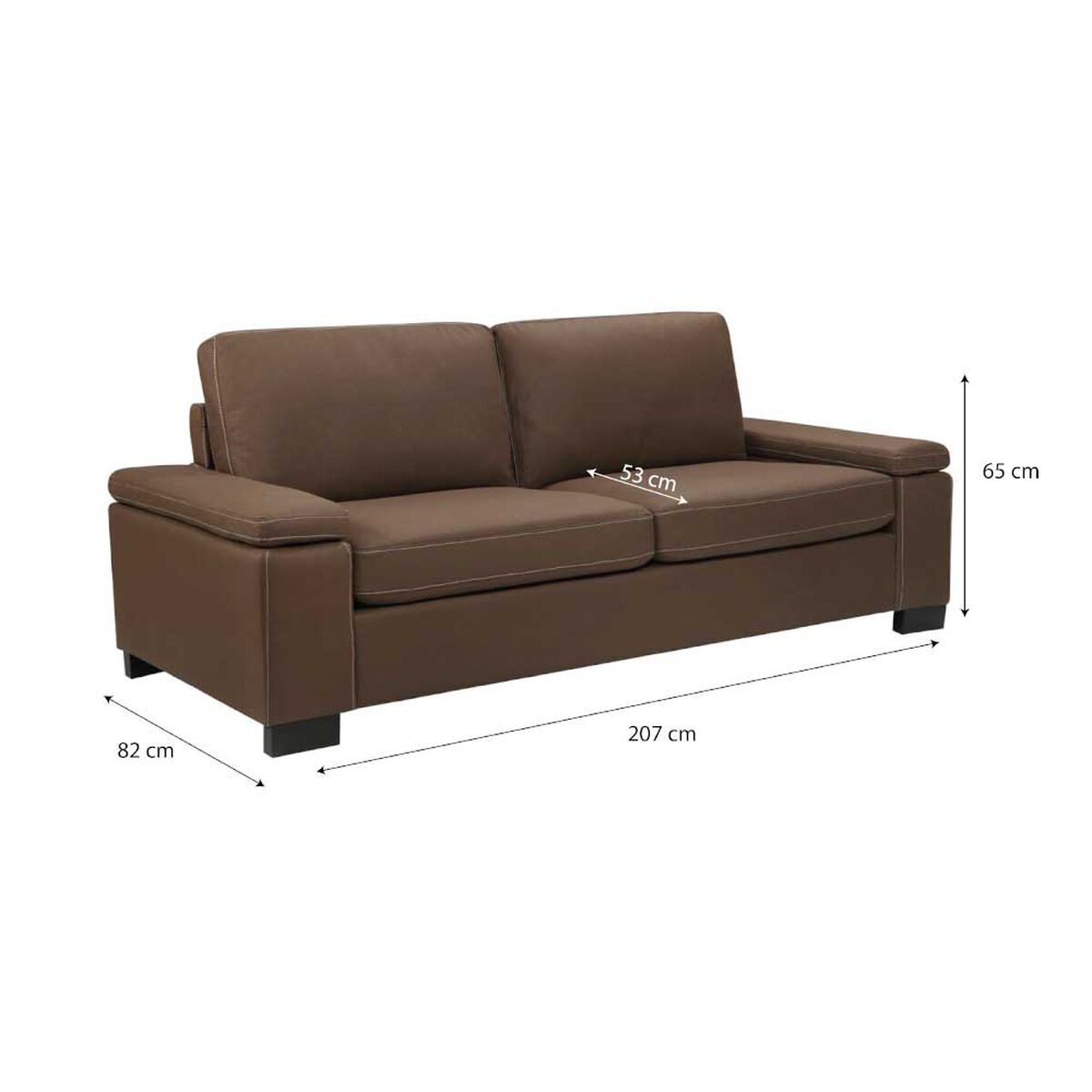 Sofá Furnitech Génova 3 Cuerpos Café