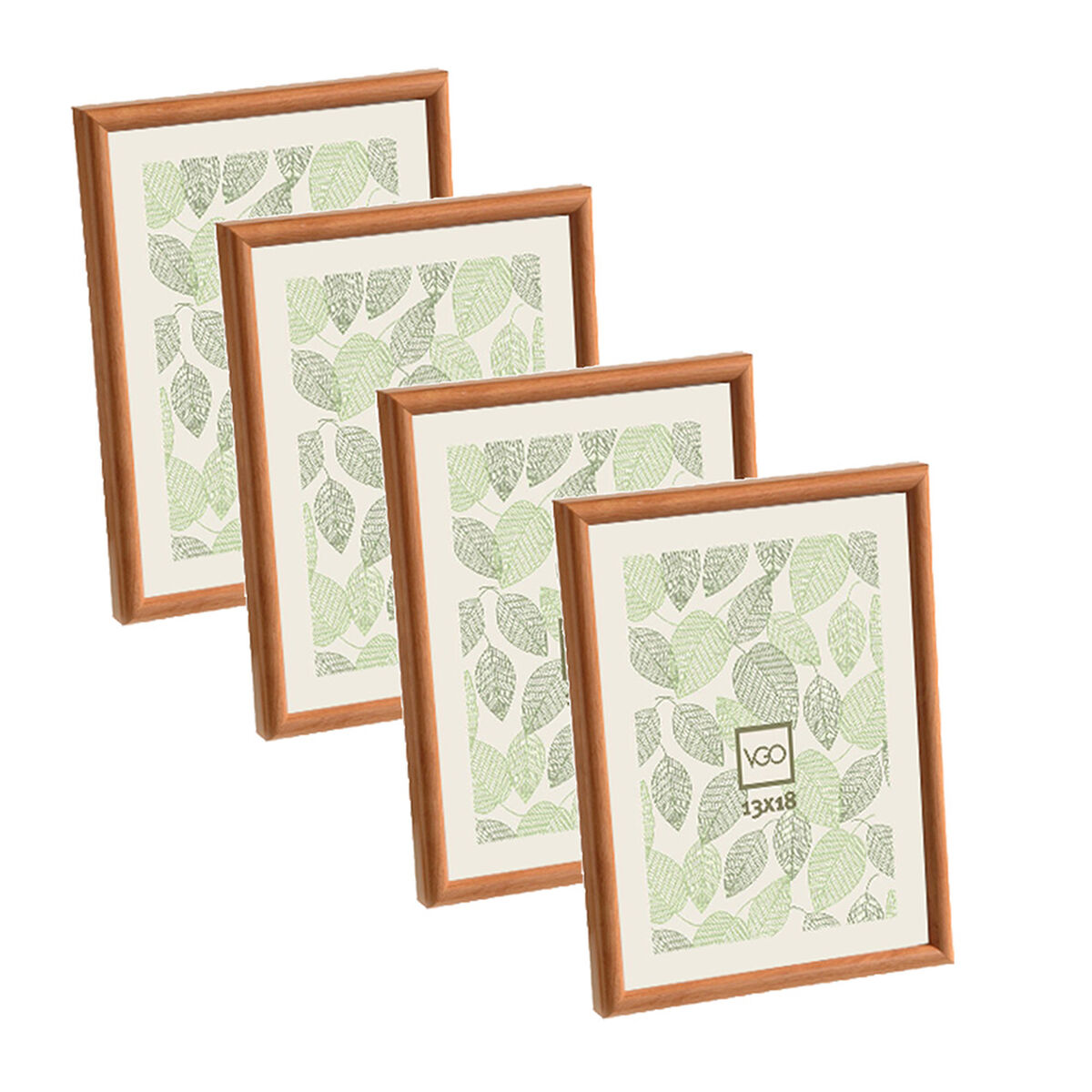 Set X 4 Marco Vgo 20X25 Pl&aacute;stico Simil Madera Beige