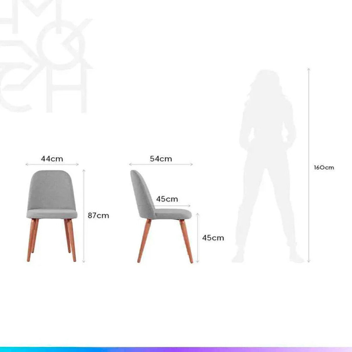 Juego de Comedor Decocasa Avena 4 Sillas Gris