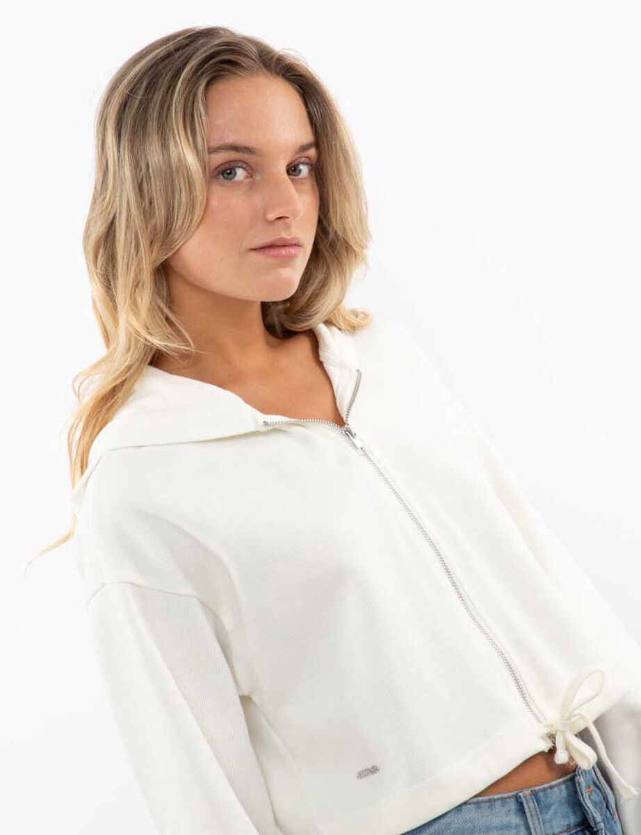 Polerón Crop Con Gorro Mujer Icono