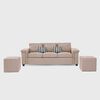 Sof&aacute; Mons Sicilia 3 Cuerpos + Dos Pouf 1 Cuerpo Beige