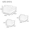Juego de Living Elegant Detail Atlanta   Sof&aacute; 3 Cuerpos + Dos Sillones 1 Cuerpo Gris