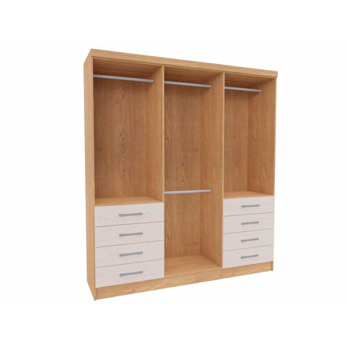 Closet Yardas Agustina 6 Puertas 8 Cajones Bicolor