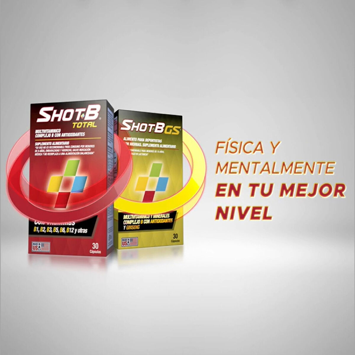 Shot B Pack 02 Multivitaminico Ginseng 30 Cápsulas c/u