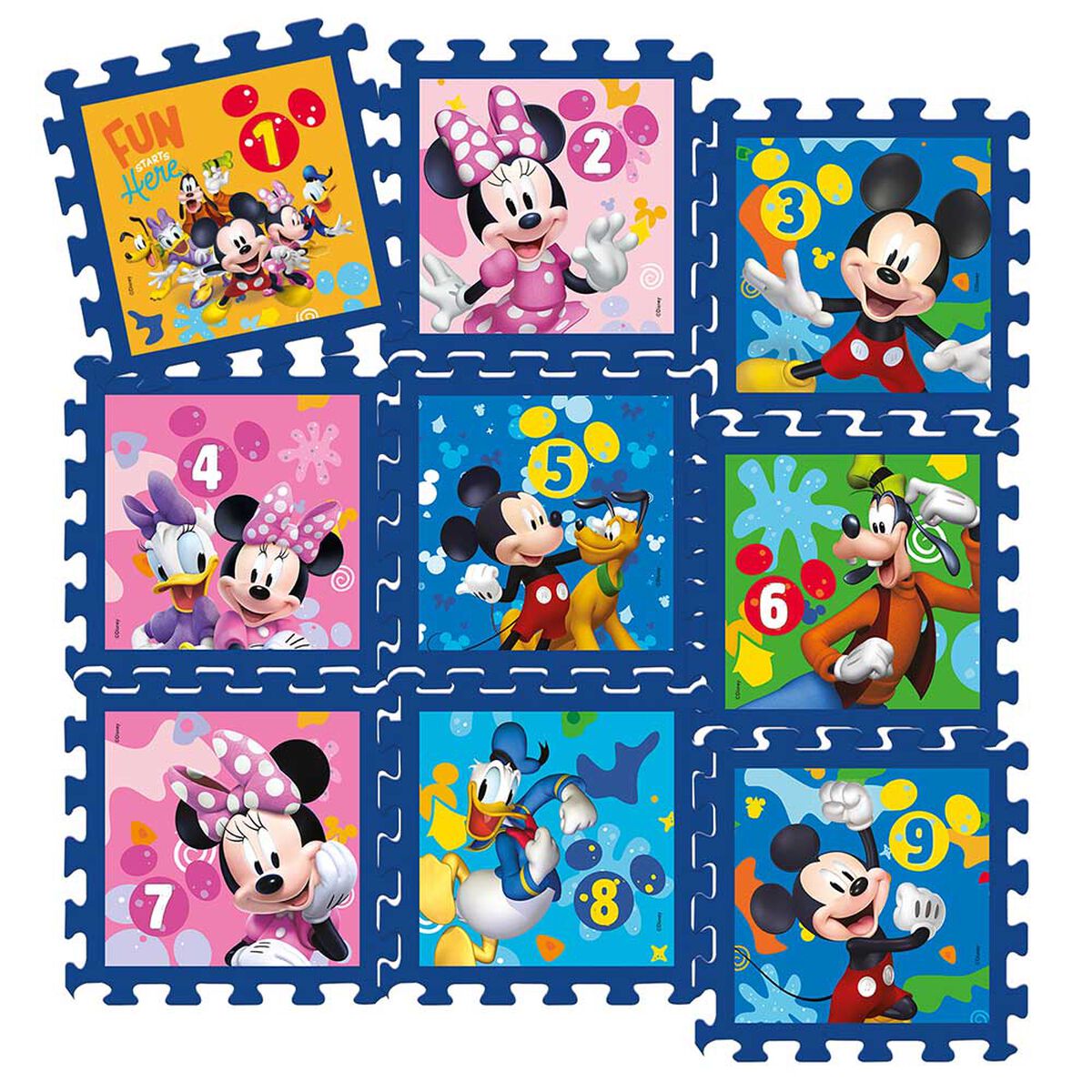 Piso Goma Eva Con Números 9 Piezas 30x30 Disney