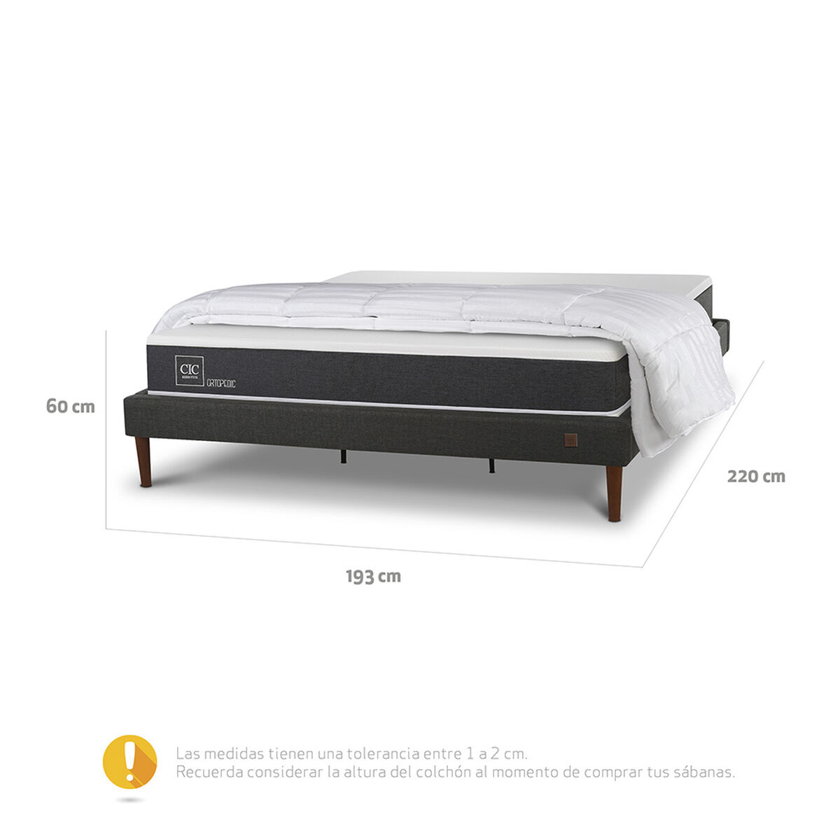 Cama Europea CIC King New Ortopedic + Plum&oacute;n