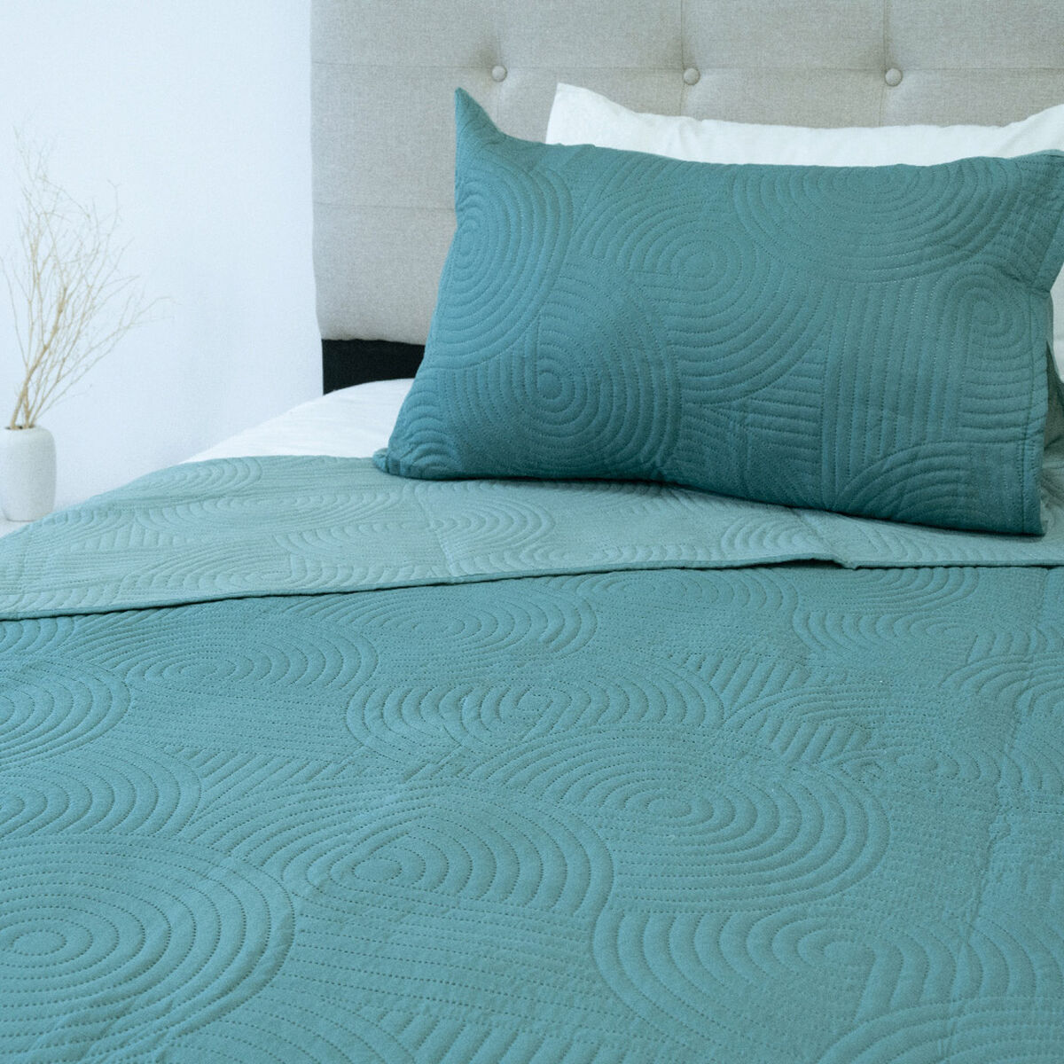 Quilt Doral Hotpress Bi-Color 1,5 Plazas Verde