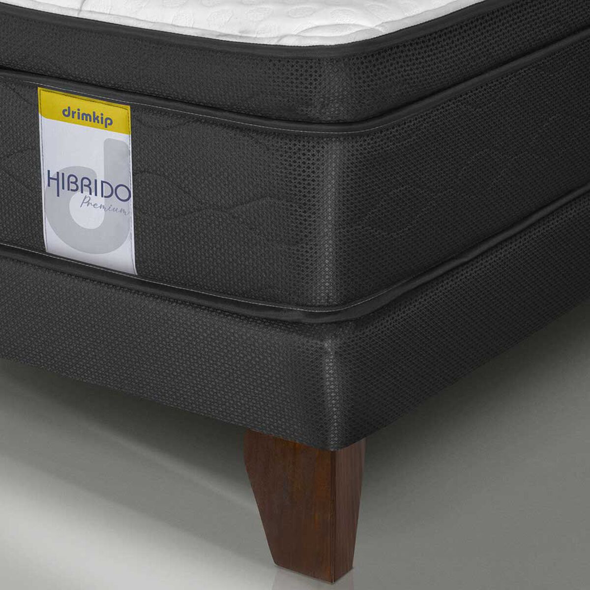Cama Europea Drimkip 2 Plazas Hibrido Premium Base Dividida + Respaldo