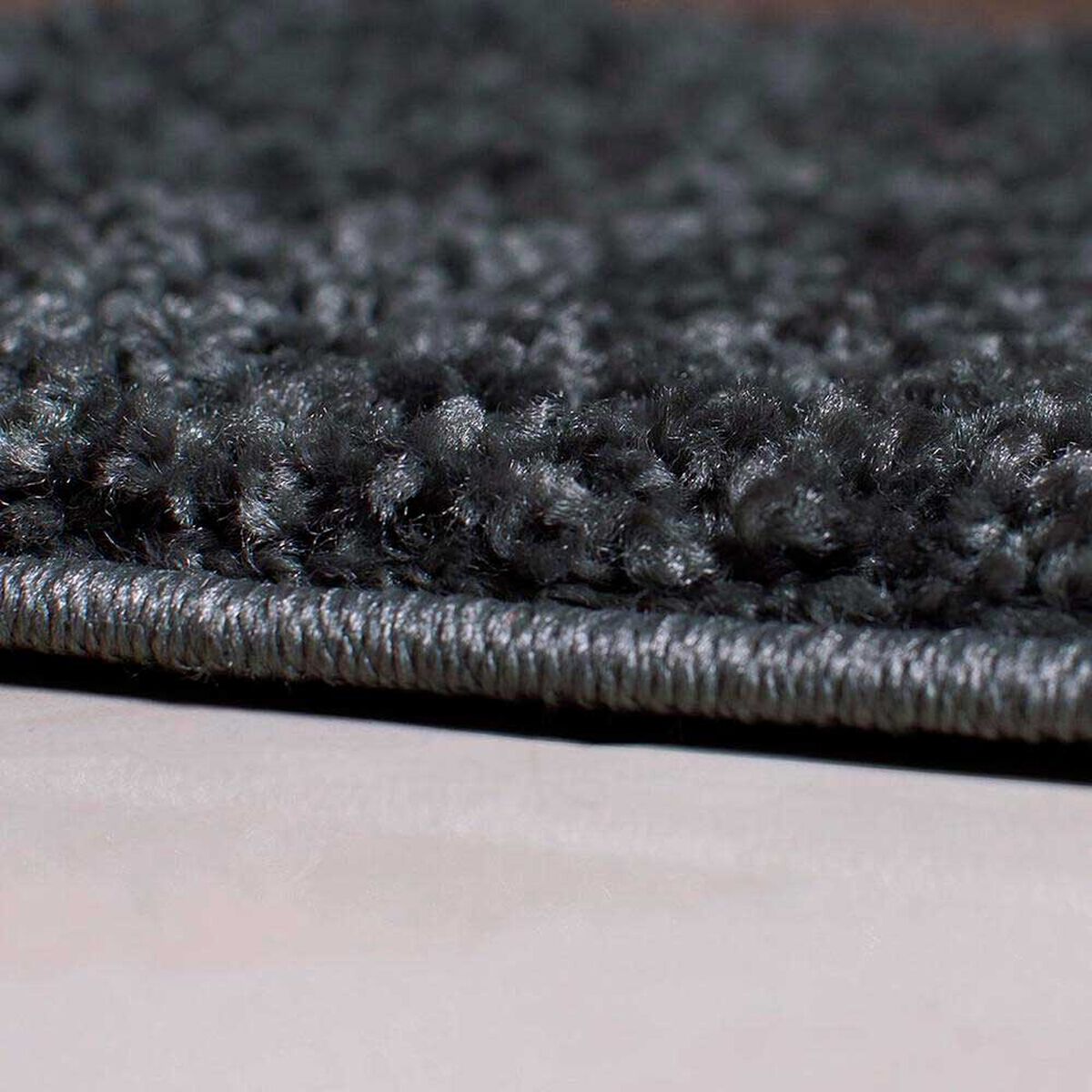 Bajada De Cama Doral Shaggy 90 x 50 cm Negro