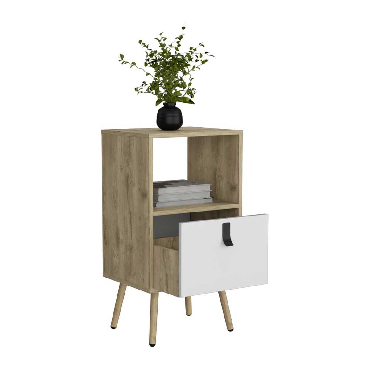 Velador TuHome Huna 1 Cajón Macadamia