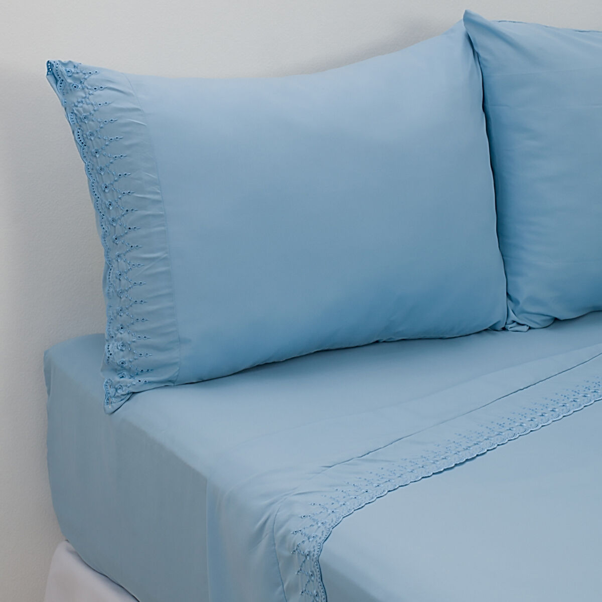 Sábana Broderie Blue 2 Plazas