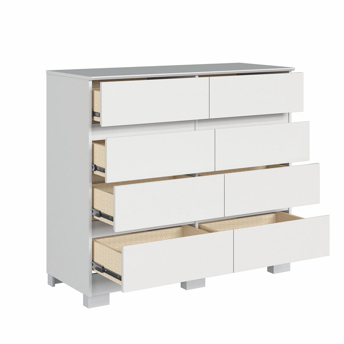 Cómoda Vekkahome Lara 8 Cajones Blanco
