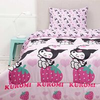 Plumón Infantil Sanrio-Kuromi 1.5 Plazas Frutillas