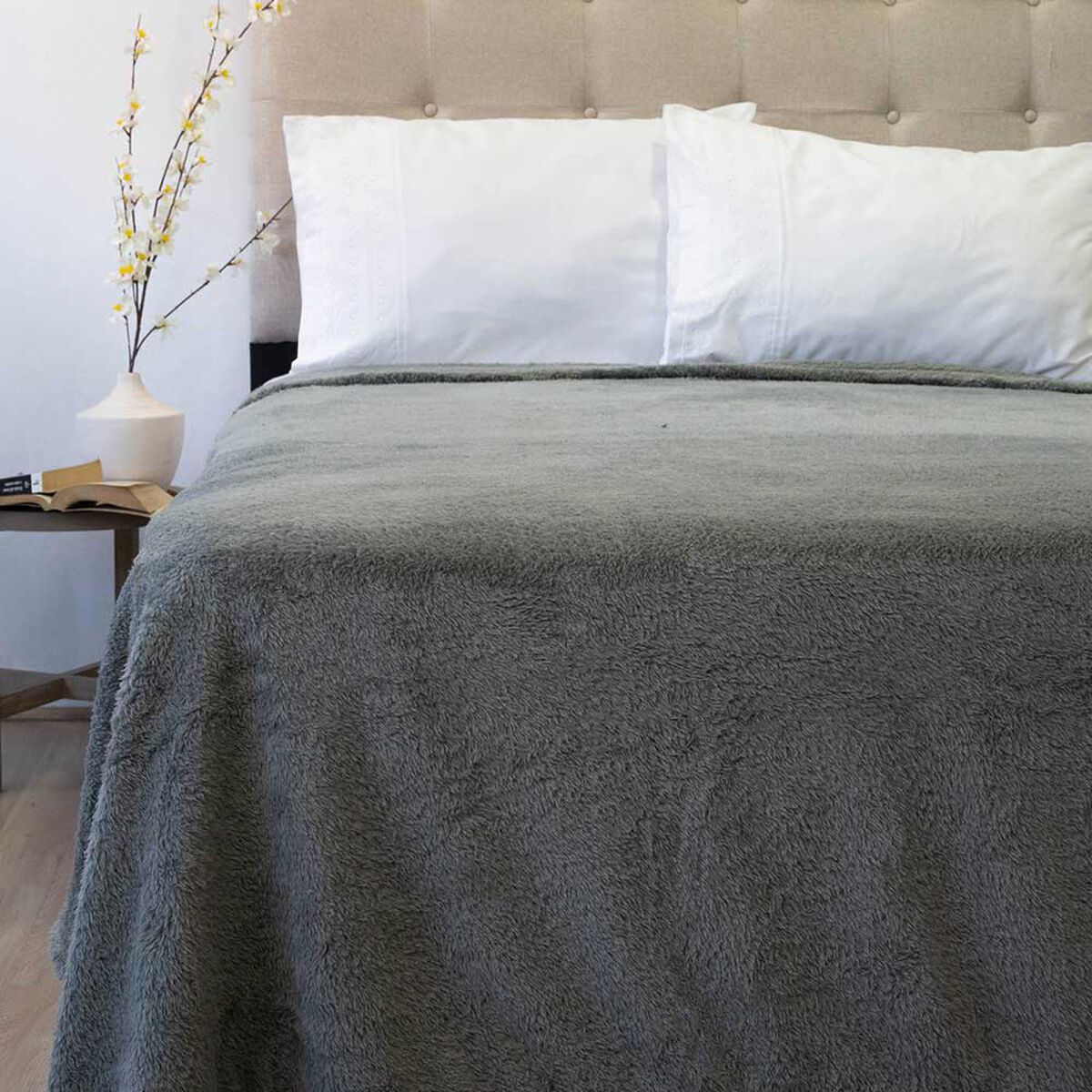 Frazada Poliéster Doral King Deluxe Gris
