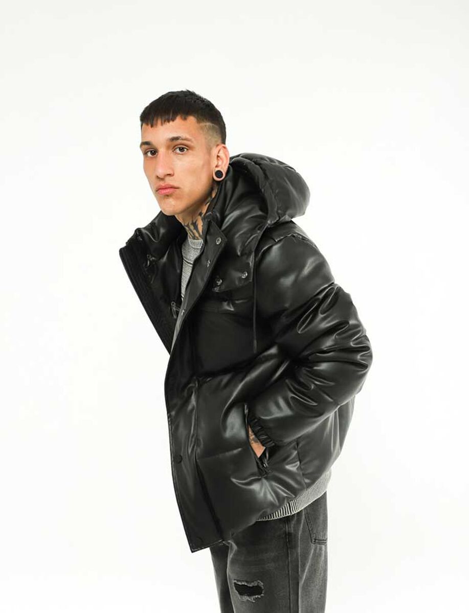 Chaqueta Puffer Ecocuero Hombre Fiorucci