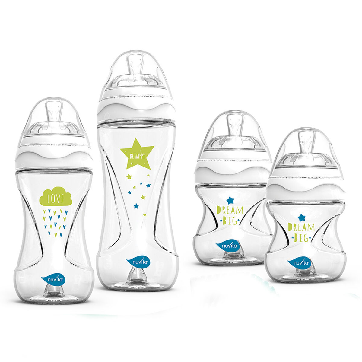 Set de Lactancia con Mamaderas Starter Verde Nuvita