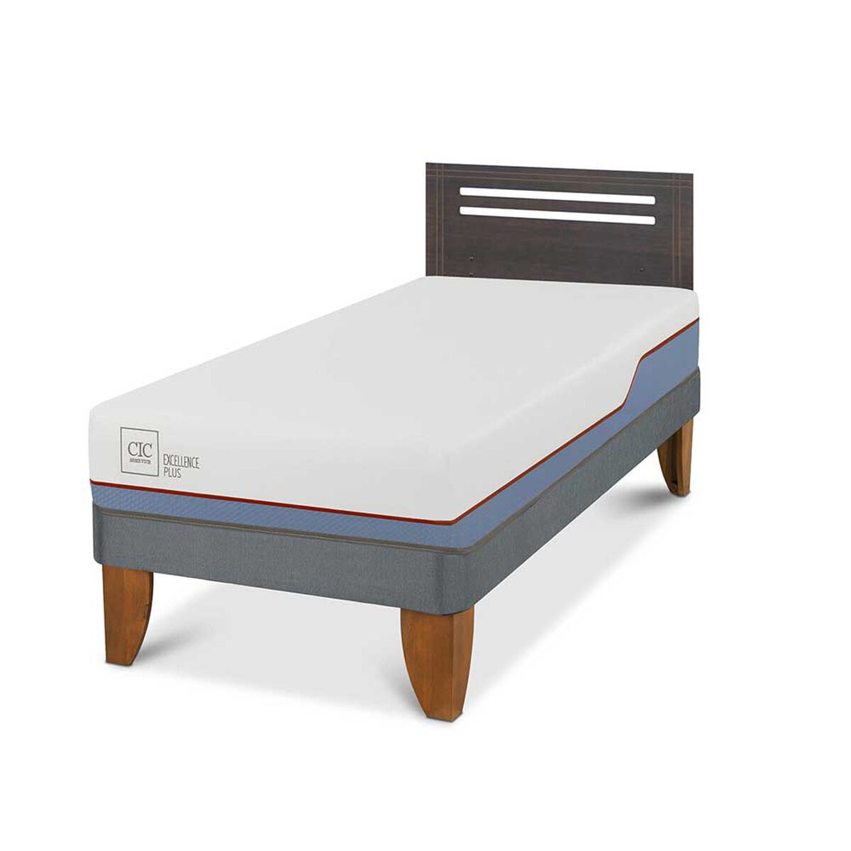Cama Europea CIC 1,5 Plazas Excellence Plus + Respaldo Munich