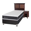 Box Spring CIC 1,5 Plazas New Ortopedic + Respaldo + Velador New Torino