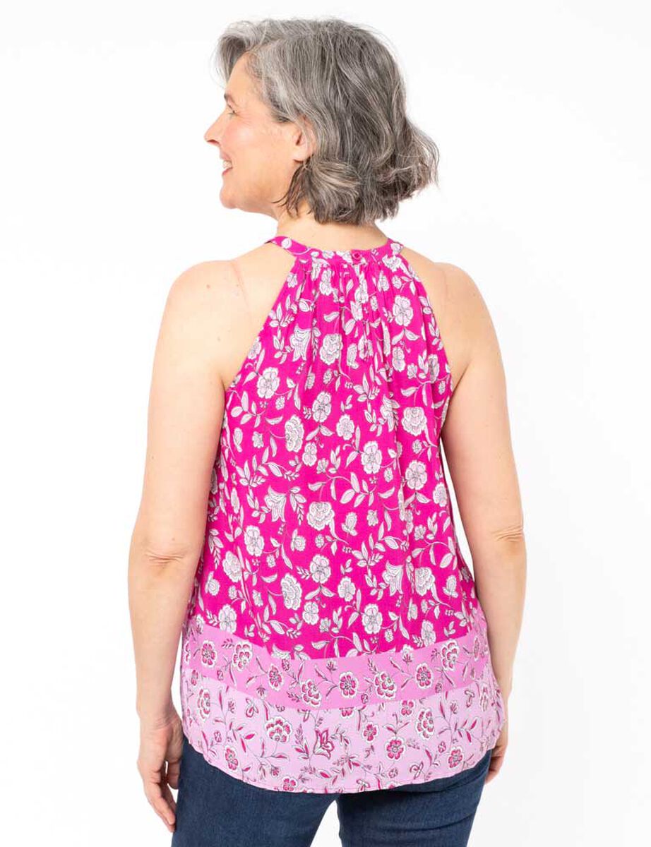 Blusa Estampada Sin Mangas Cuello Redondo Mujer Portman Club