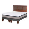 Cama Europea CIC Base Dividida 2 Plazas Balance + Respaldo New Torino Caramelo