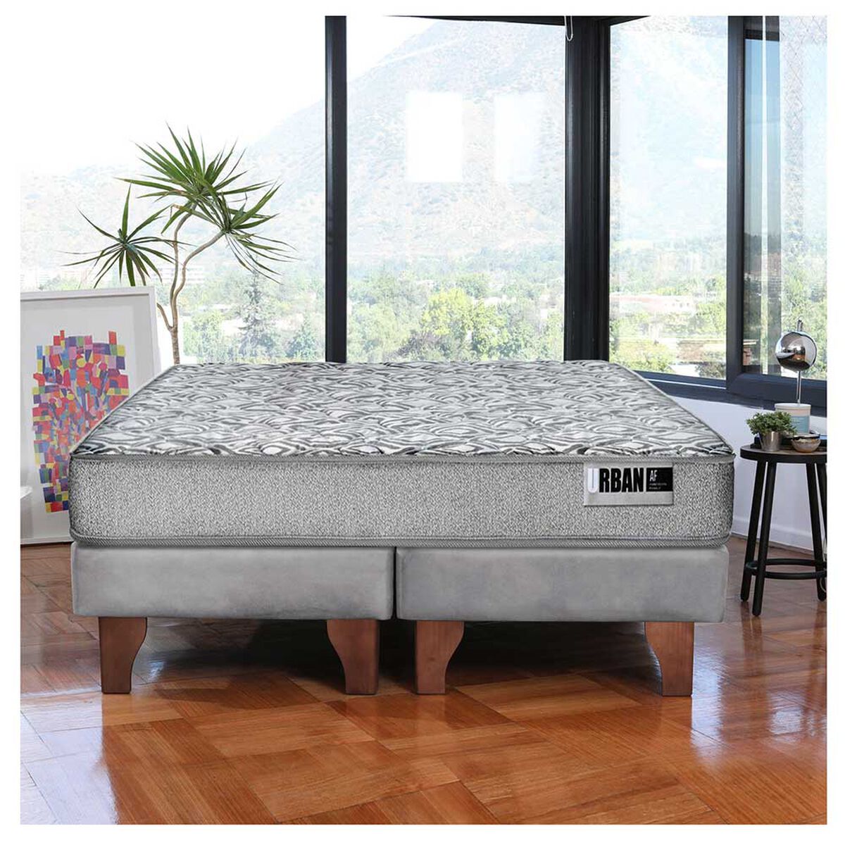 Cama Europea Latam Home 2 Plazas Cannon Gris