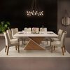 Juego de Comedor Di Poretti Stela 8 Sillas Beige