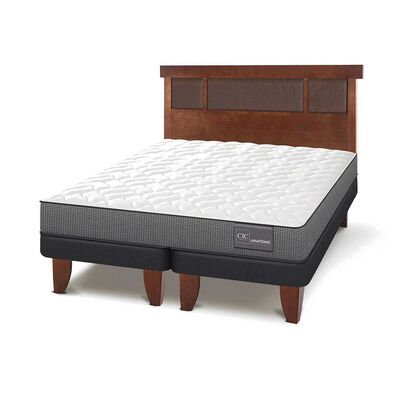 Imagen 2 del producto Cama Europea CIC Base Dividida 2 Plazas Anatomic + Respaldo New Dublin Caramelo