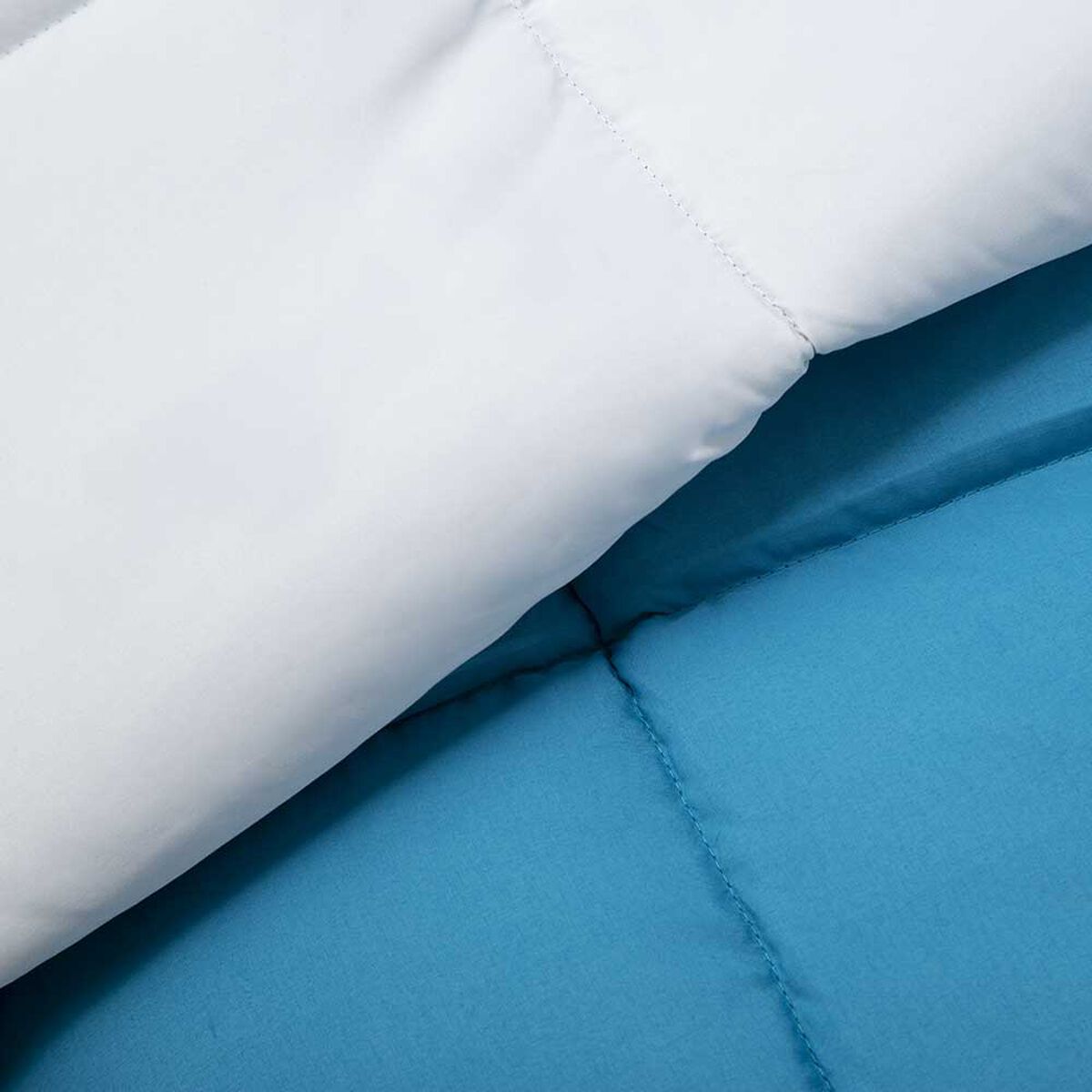 Plumón Bicolor Casanova 1,5 Plazas Liso Azul Plata