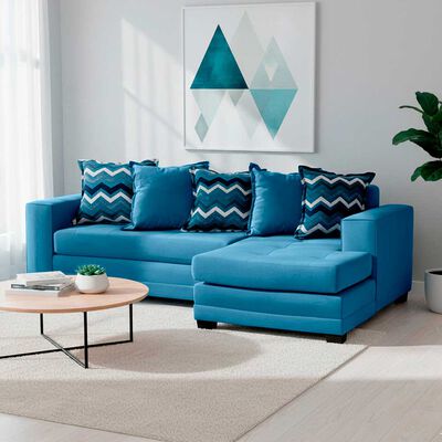 Sof&aacute; Seccional Derecho Living Factory Milan 3 Cuerpos Azul Piedra