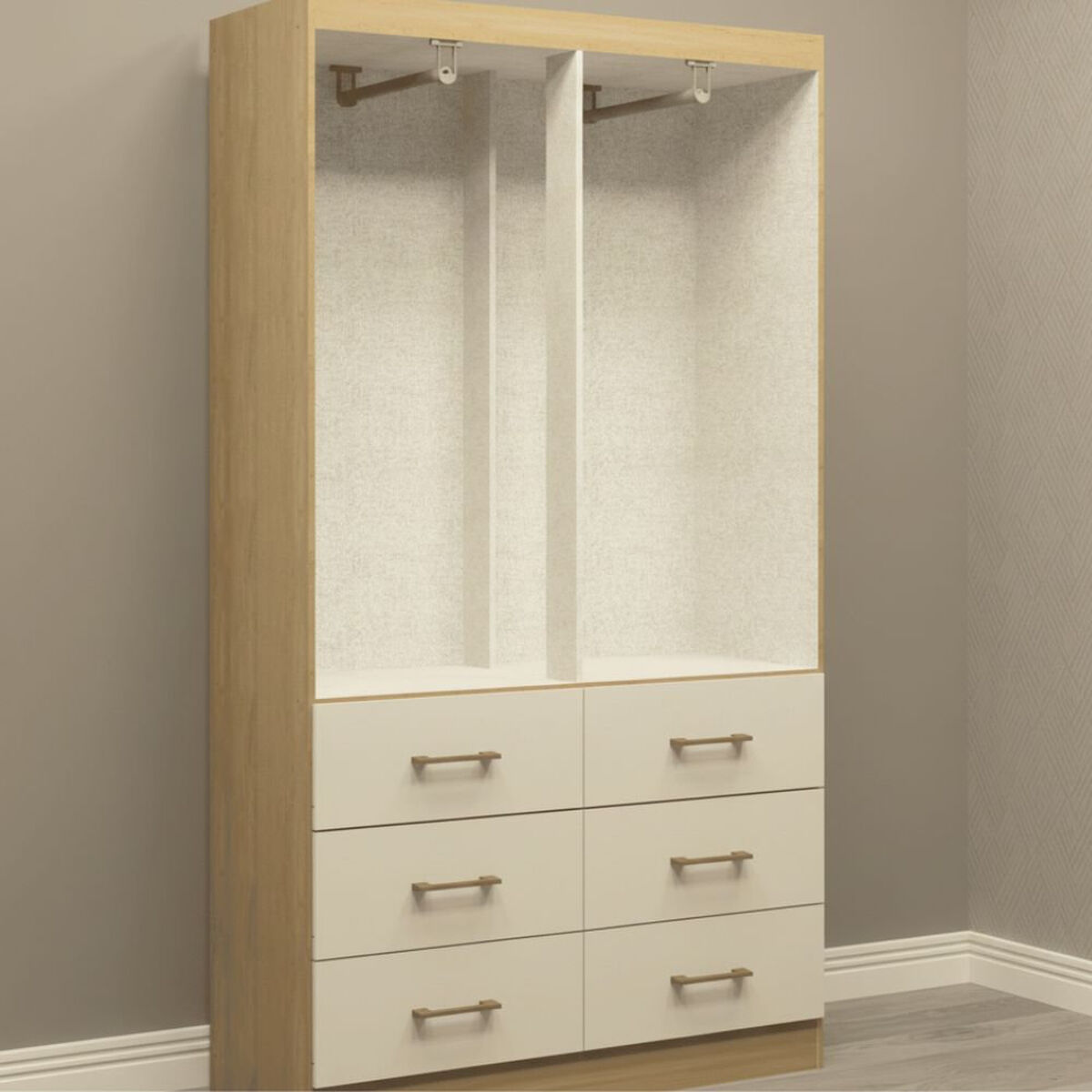 Clóset Exit 4 Puertas 6 Cajones Café/Beige