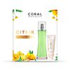 Set Perfume Coral Mujer EDT Citric 100ml + Crema Manos 50ml