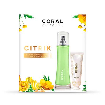 Set Perfume Coral Mujer EDT Citric 100ml + Crema Manos 50ml