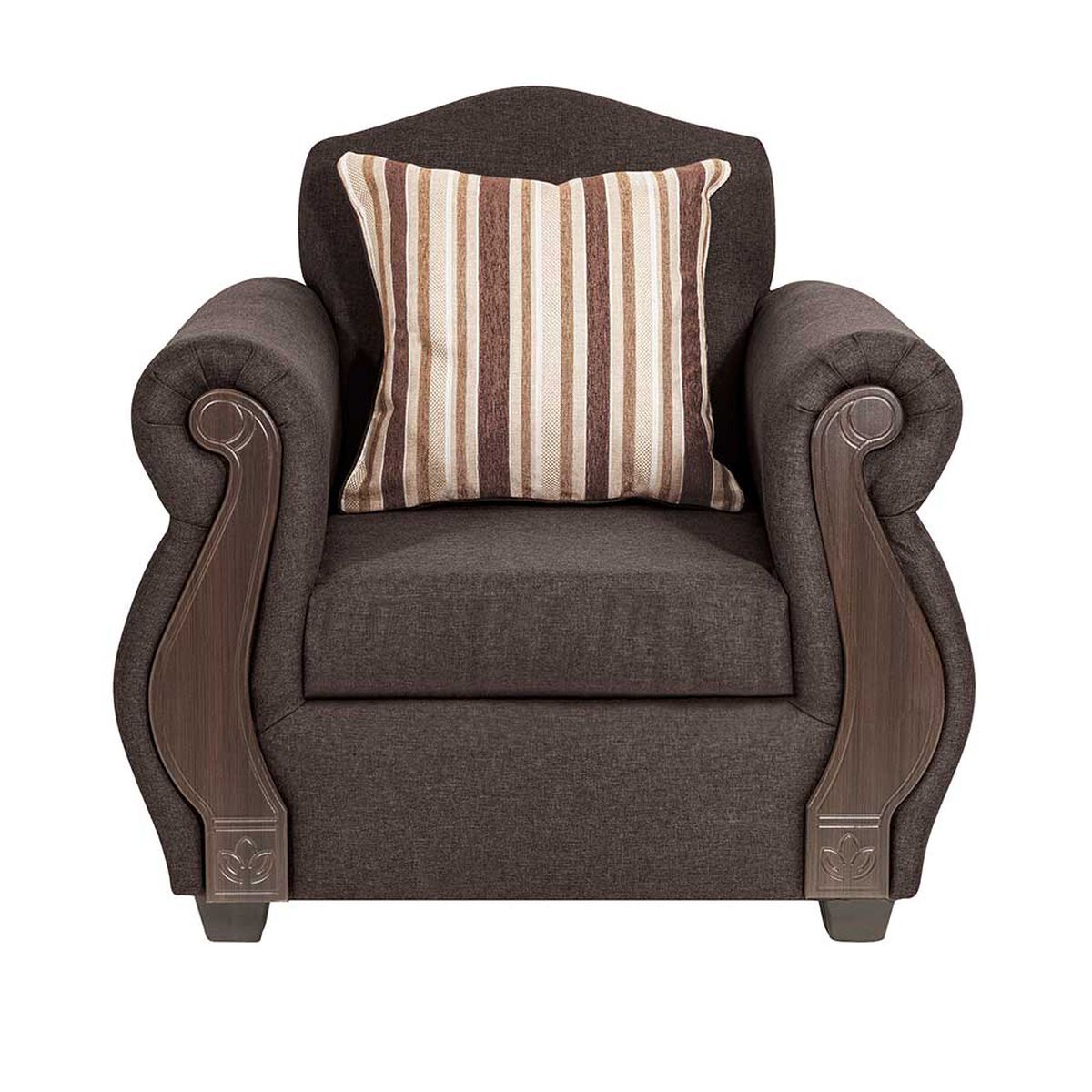 Juego de Living Innovamuebles New Bugambilia Sofá 3 Cuerpos + Dos Sillones 1 Cuerpo Chocolate